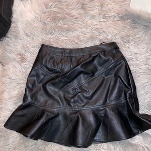 Leather mini skirt
